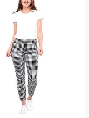 High-Rise Gingham Ankle Pants - Black/White size 4 NWT